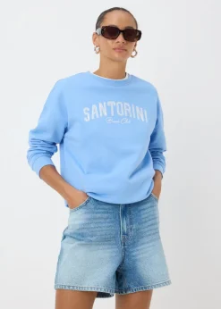 Tops>Papaya Blue Santorini Sweatshirt