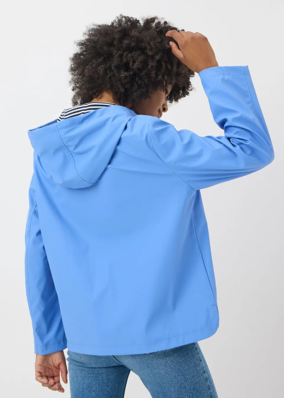 Coats & Jackets>Papaya Short Rubberised Parka Jacket Blue
