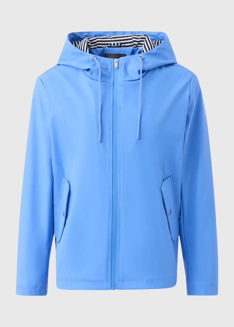 Coats & Jackets>Papaya Short Rubberised Parka Jacket Blue