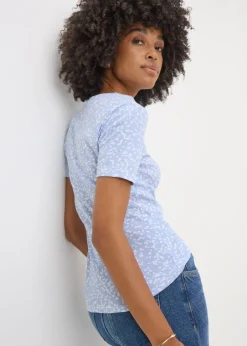 T-Shirts>Papaya Spot Fitted T-Shirt Blue