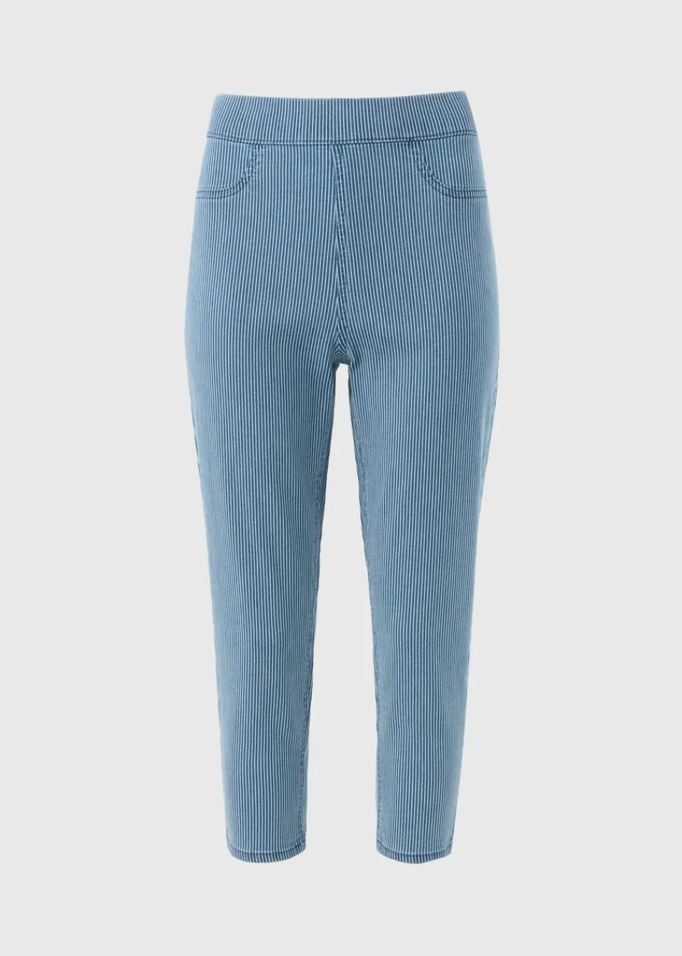 Jeans & Jeggings>Papaya Denim Blue Stripe Cropped Jeggings