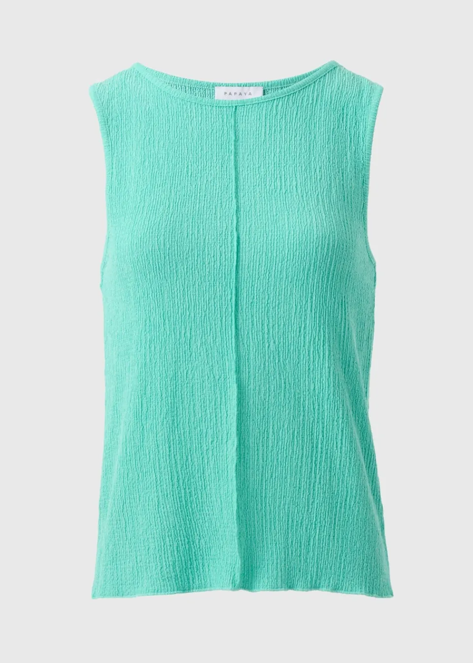 Tops>Papaya Blue Textured Seam Vest Top