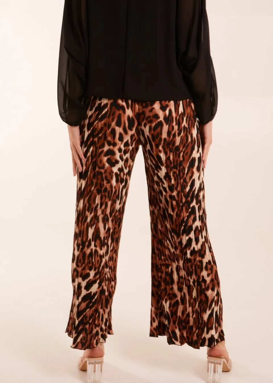 Trousers>Blue Vanilla Abstract Cheetah Pleated Trousers