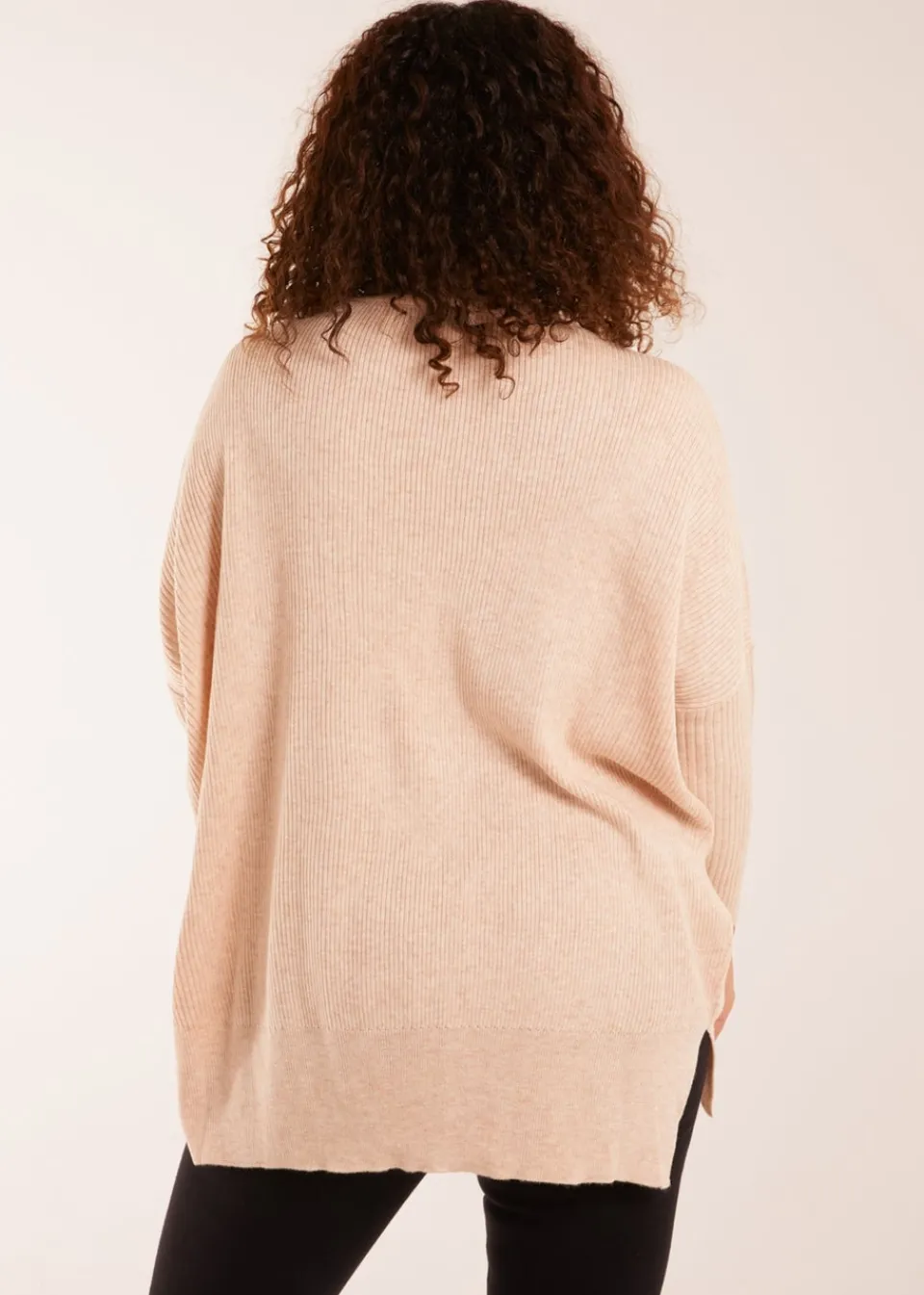 Tops>Blue Vanilla Asymmetric Hem Detail Jumper