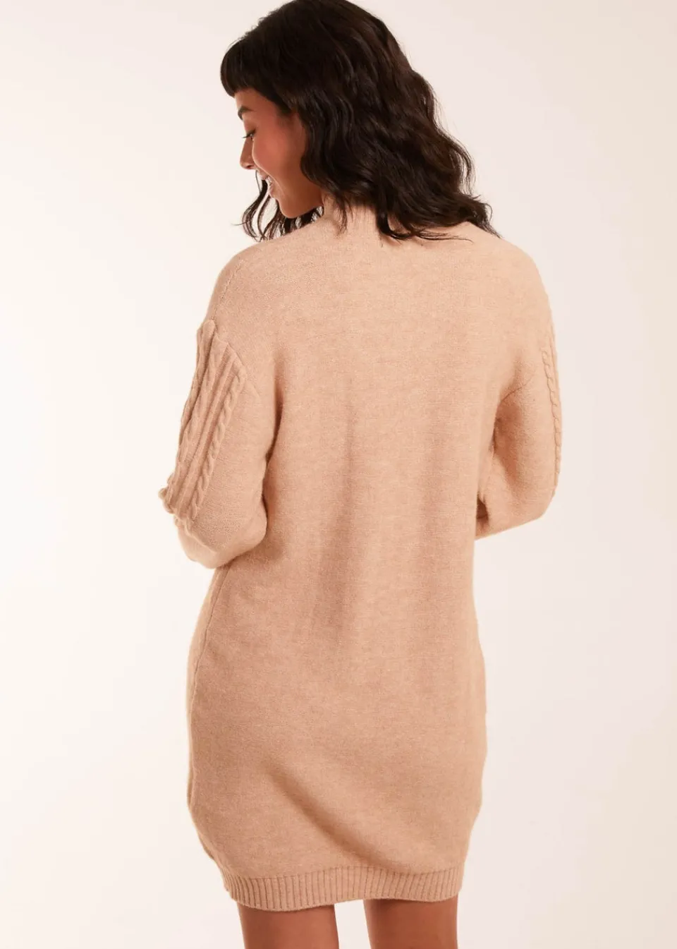 Knitwear>Blue Vanilla Cable Knit Dress Beige