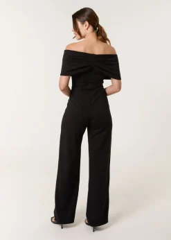 Jumpsuits & Playsuits>Blue Vanilla Black Bardot Wrap Jumpsuit