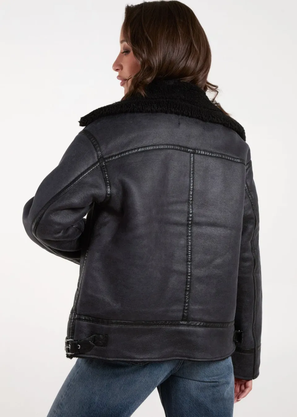 Coats & Jackets>Blue Vanilla Black Classic Aviator Jacket