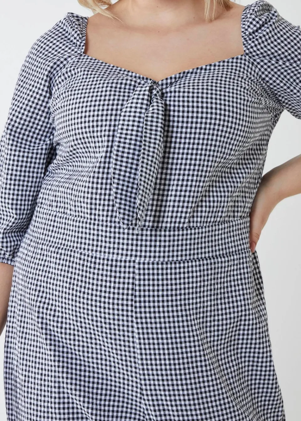 Jumpsuits & Playsuits>Blue Vanilla Black Curve Gingham Jumpsuit