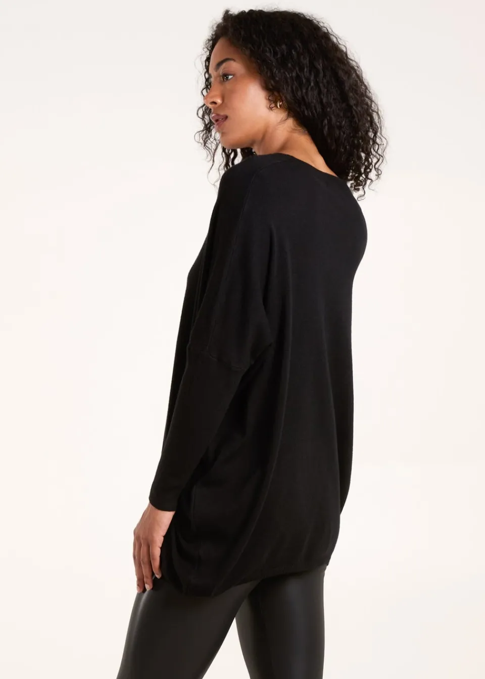 Knitwear>Blue Vanilla Black Cut Out Flower Pearl Details Jumpers