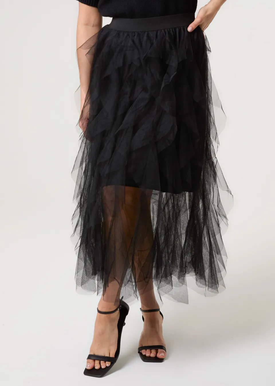Skirts>Blue Vanilla Black Layered Tulle Skirt