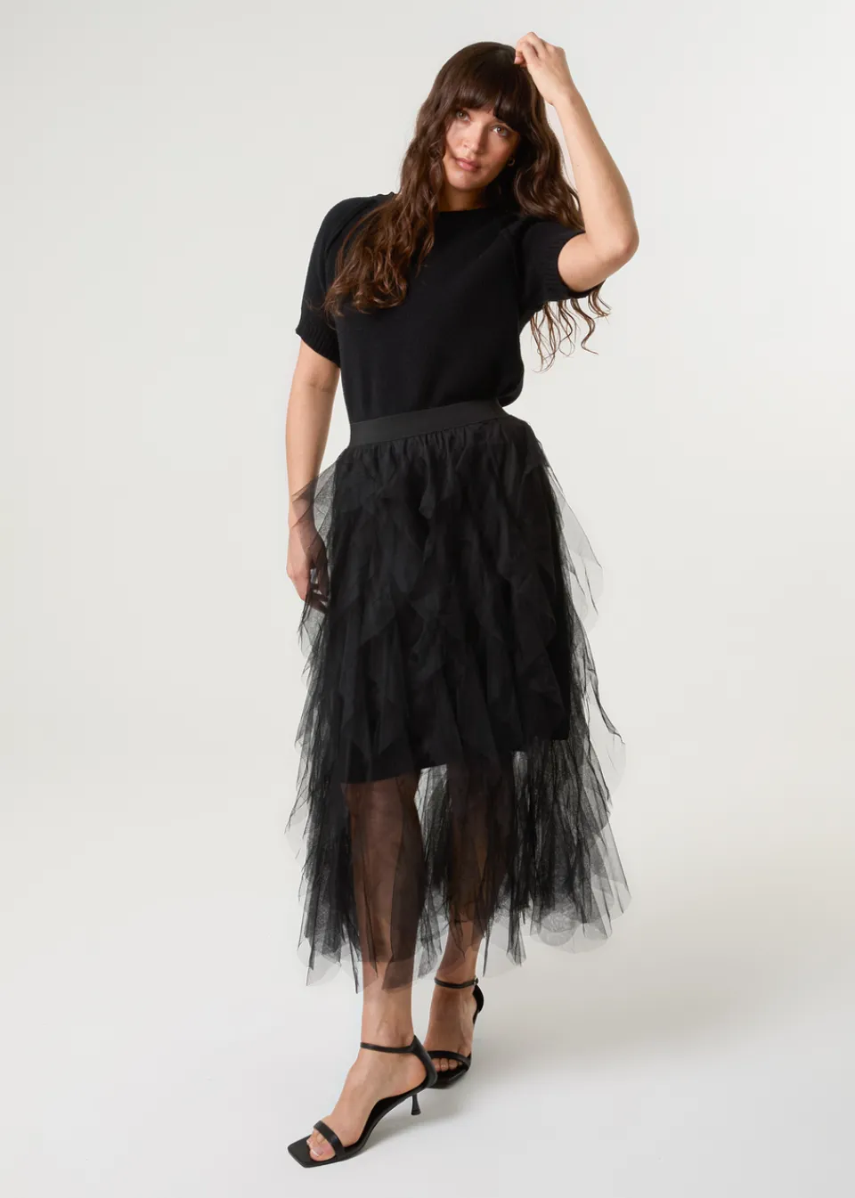 Skirts>Blue Vanilla Black Layered Tulle Skirt
