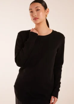 Tops>Blue Vanilla Black Middle Seam Detail Jumper
