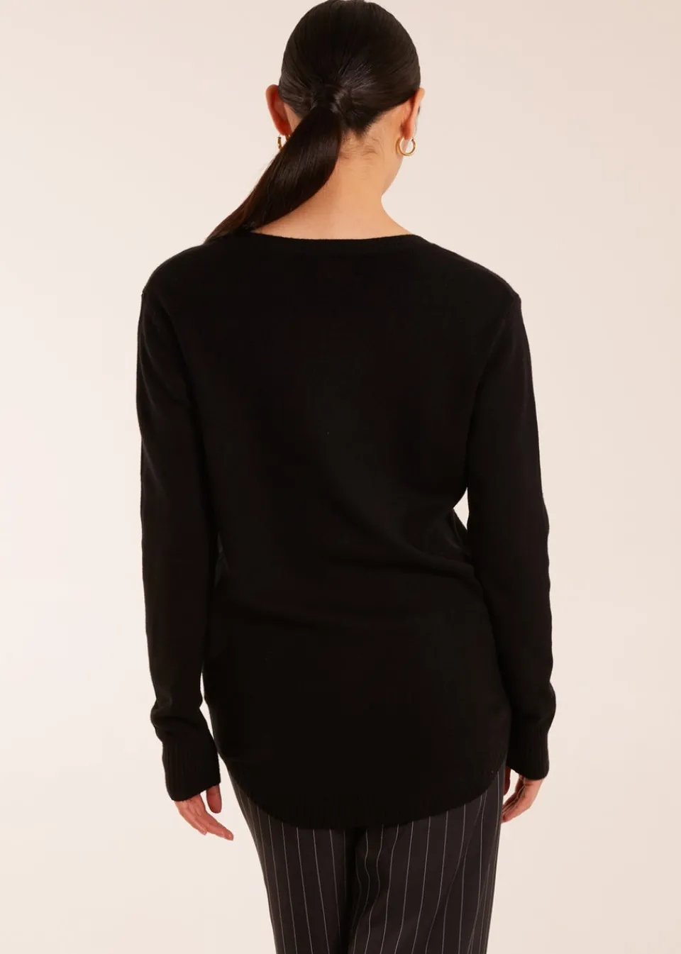 Tops>Blue Vanilla Black Middle Seam Detail Jumper