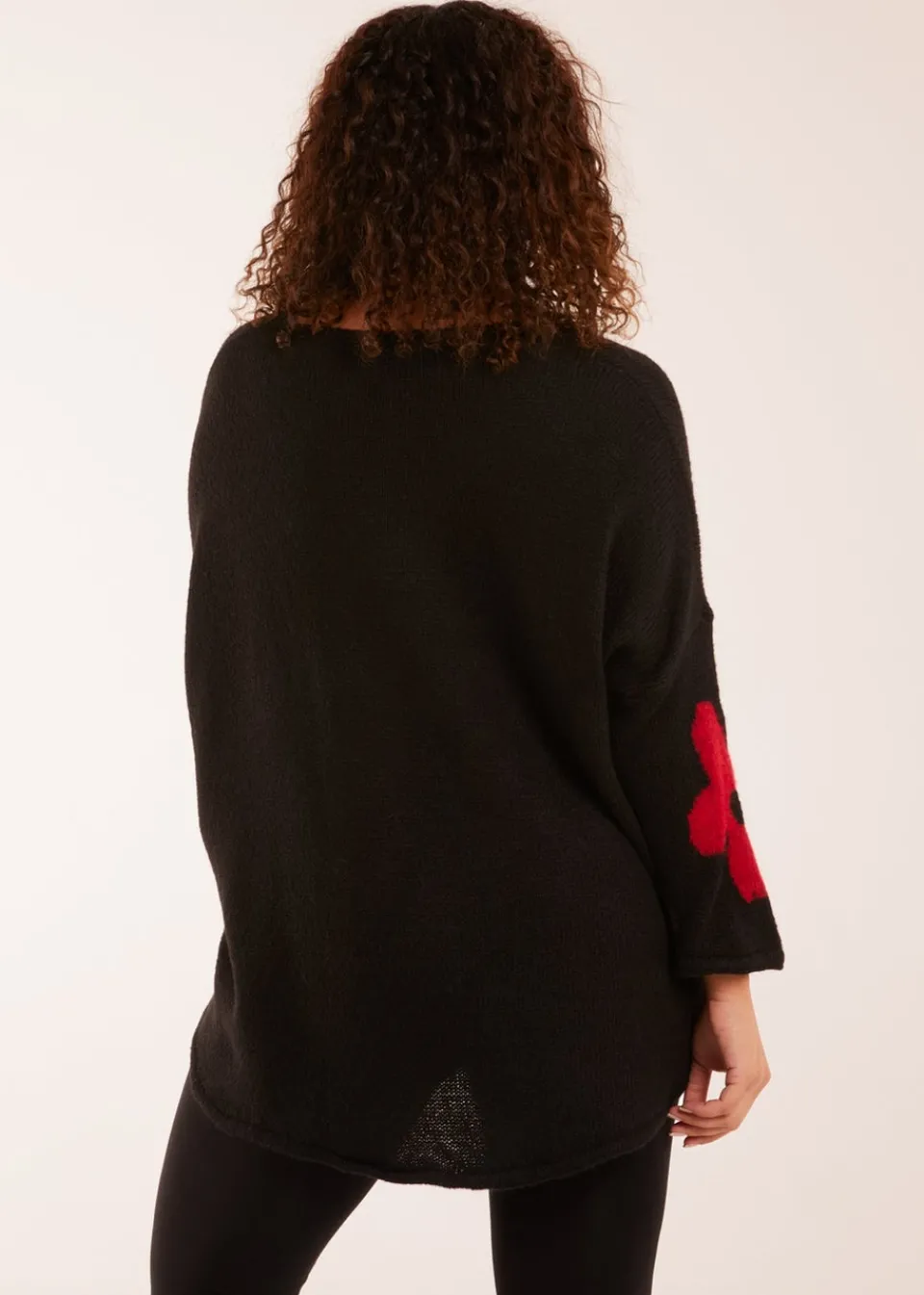 Tops>Blue Vanilla Multi Coloured Flower Jumper Black
