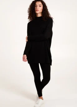 Tops>Blue Vanilla Black Ribbed Jumper & Knit Legging Set