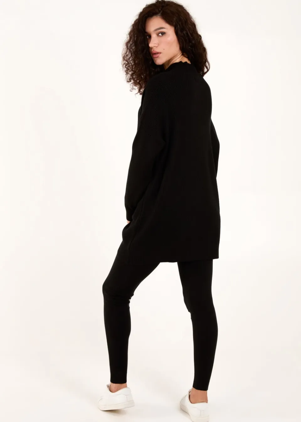 Tops>Blue Vanilla Black Ribbed Jumper & Knit Legging Set