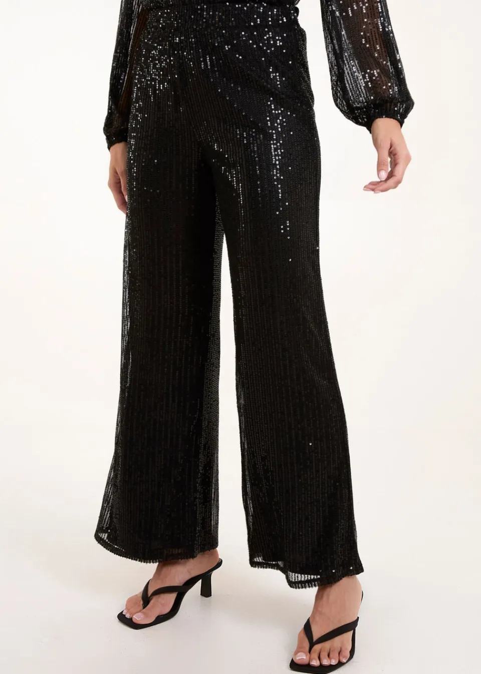 Trousers>Blue Vanilla Black Sequin Trousers