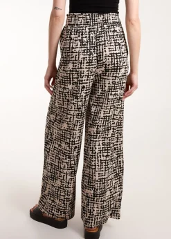 Trousers>Blue Vanilla Black Shirred Waistband Wide Leg Trousers