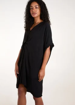 Dresses>Blue Vanilla Black Twist Front Midi Dress