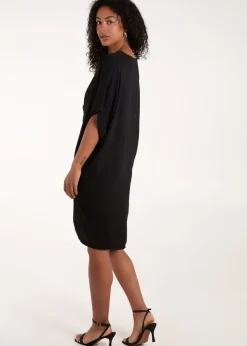 Dresses>Blue Vanilla Black Twist Front Midi Dress