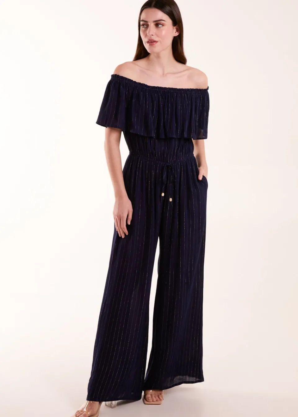Jumpsuits & Playsuits>Blue Vanilla Bardot Jumpsuit Blue