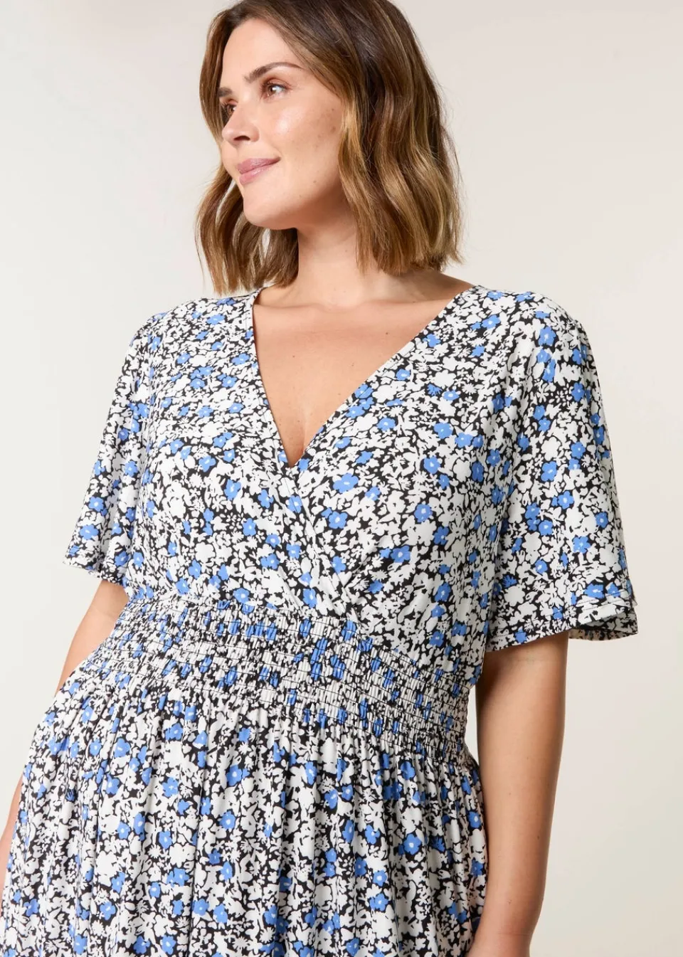 Dresses>Blue Vanilla Blue Curve Wrap Front Dress
