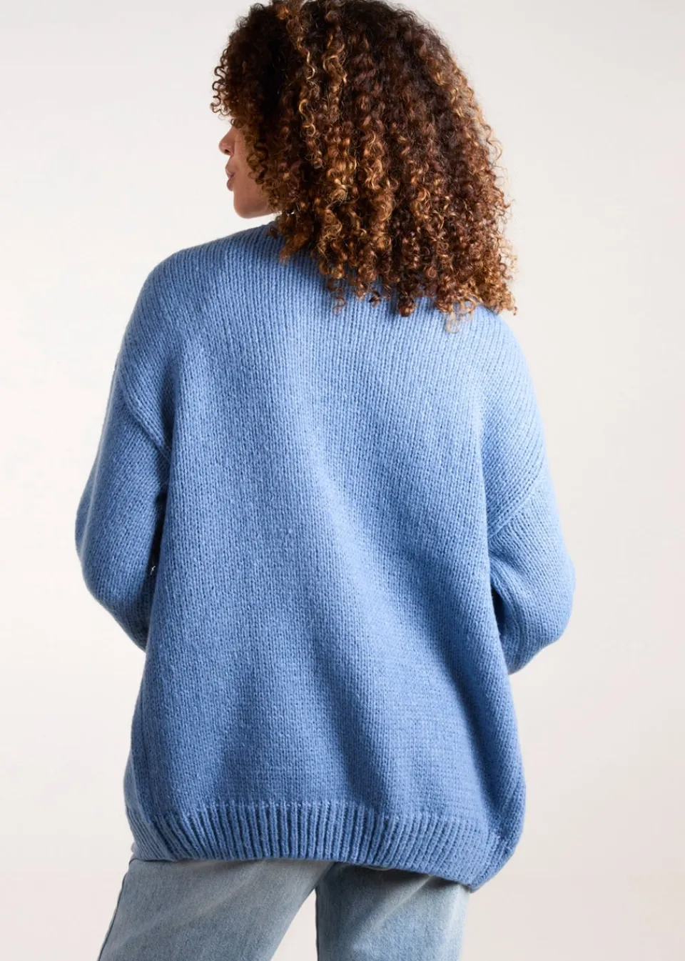 Tops>Blue Vanilla Blue Daisy Large Flower Cardigan