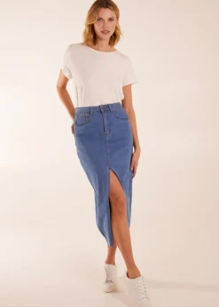 Skirts>Blue Vanilla Blue High Rise Denim Maxi Skirt