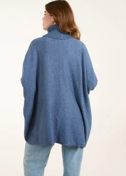 Knitwear>Blue Vanilla Blue Roll Neck Pocket Jumper
