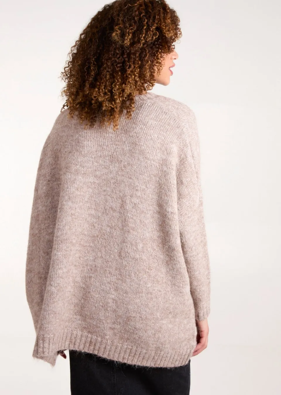 Tops>Blue Vanilla Brown Round Neck Jumper