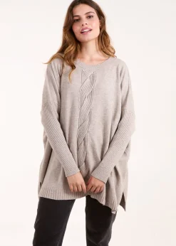 Tops>Blue Vanilla Brown Single Cable Front Jumper