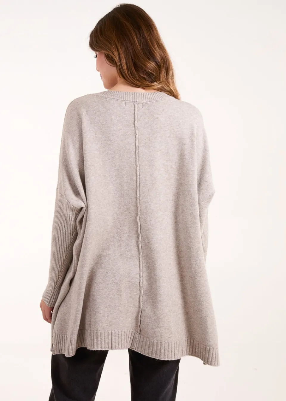 Tops>Blue Vanilla Brown Single Cable Front Jumper