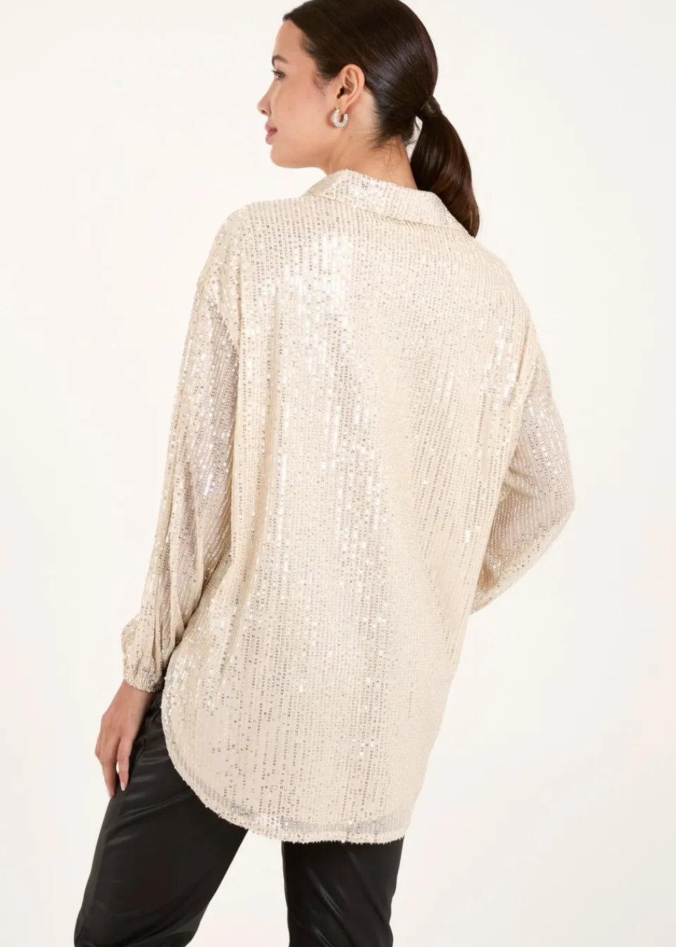 Blouses & Shirts>Blue Vanilla Champagne Sequin Shirt