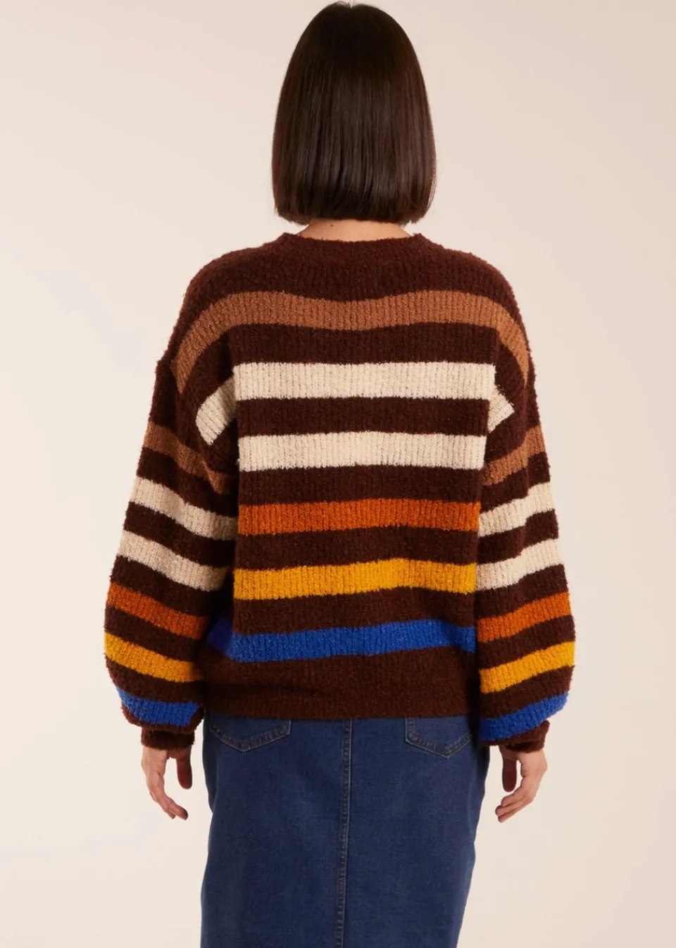Knitwear>Blue Vanilla Chocolate Soft Touch Stripe Jumper