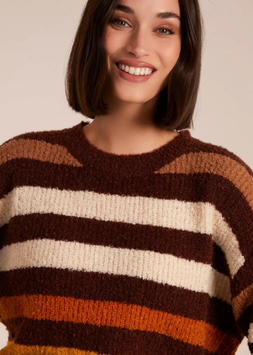 Knitwear>Blue Vanilla Chocolate Soft Touch Stripe Jumper