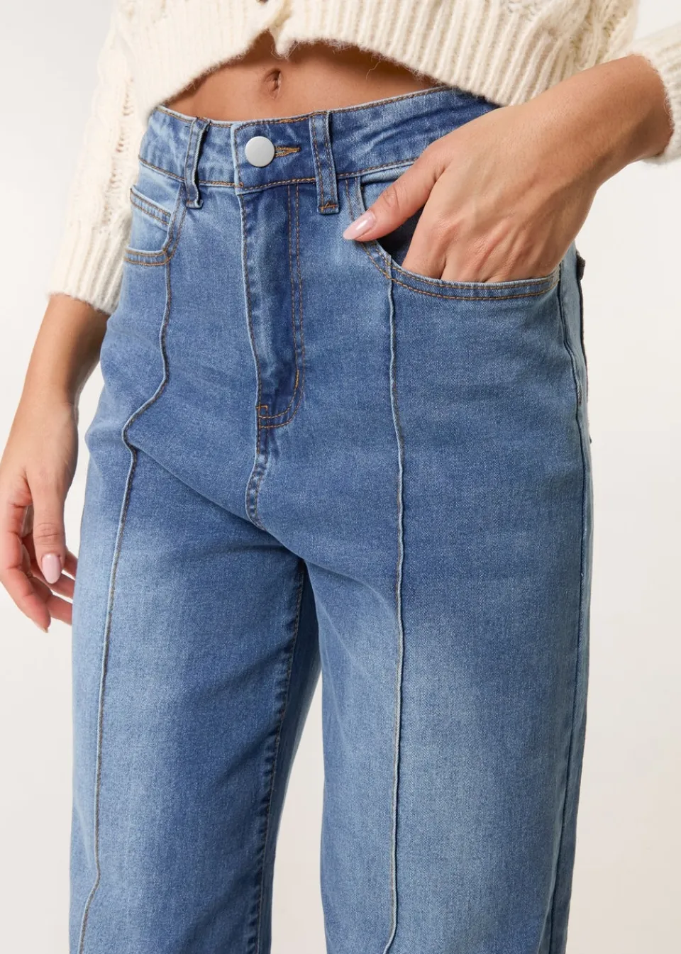 Jeans & Jeggings>Blue Vanilla Denim Wide Leg Denim Jeans
