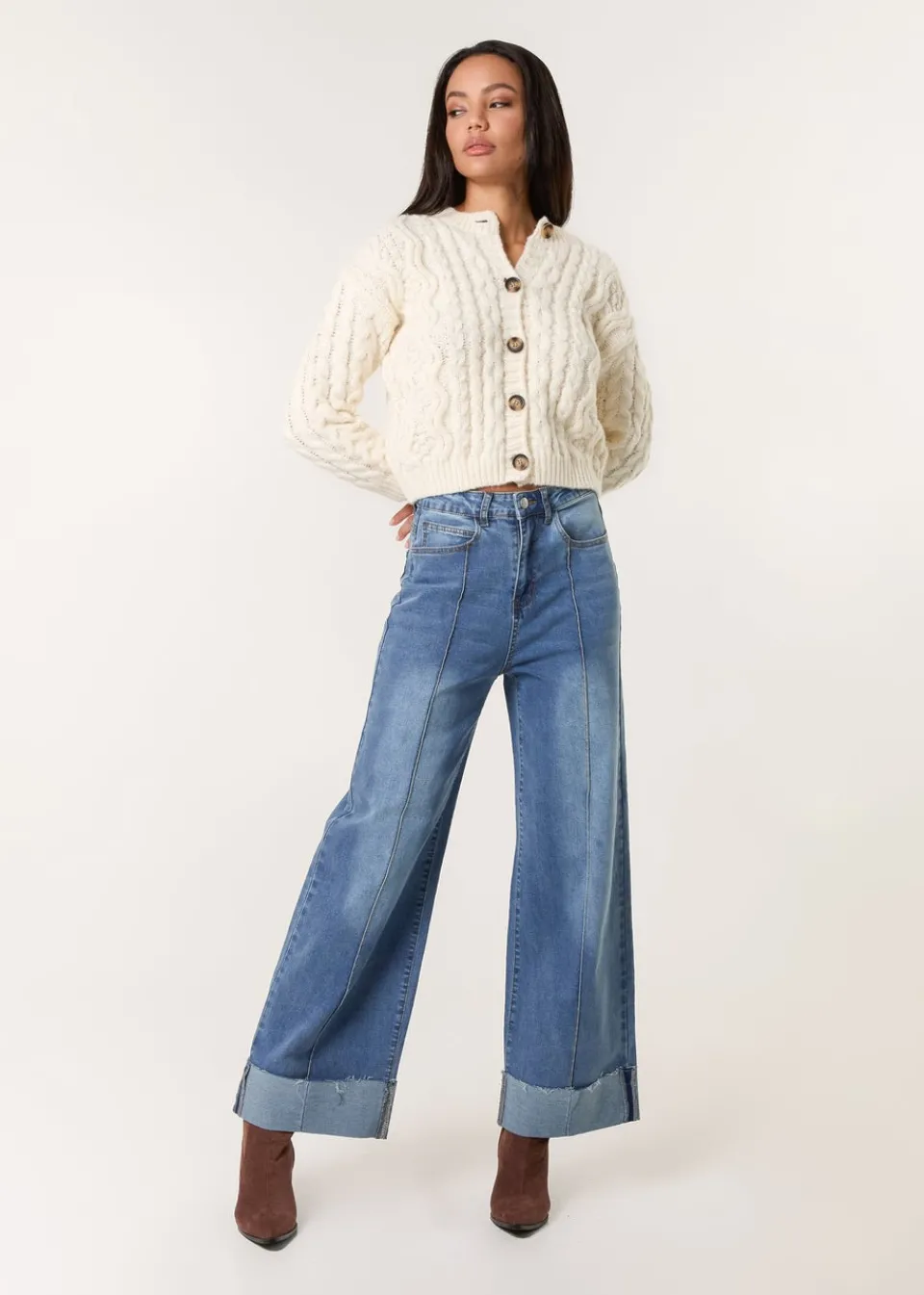 Jeans & Jeggings>Blue Vanilla Denim Wide Leg Denim Jeans