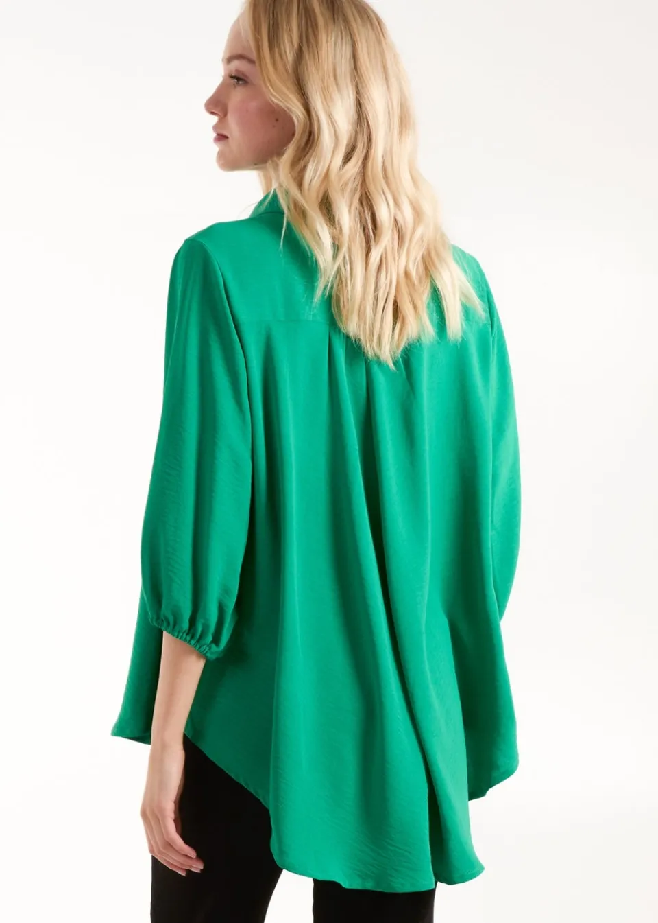 Tops>Blue Vanilla Batwing Shirt Green