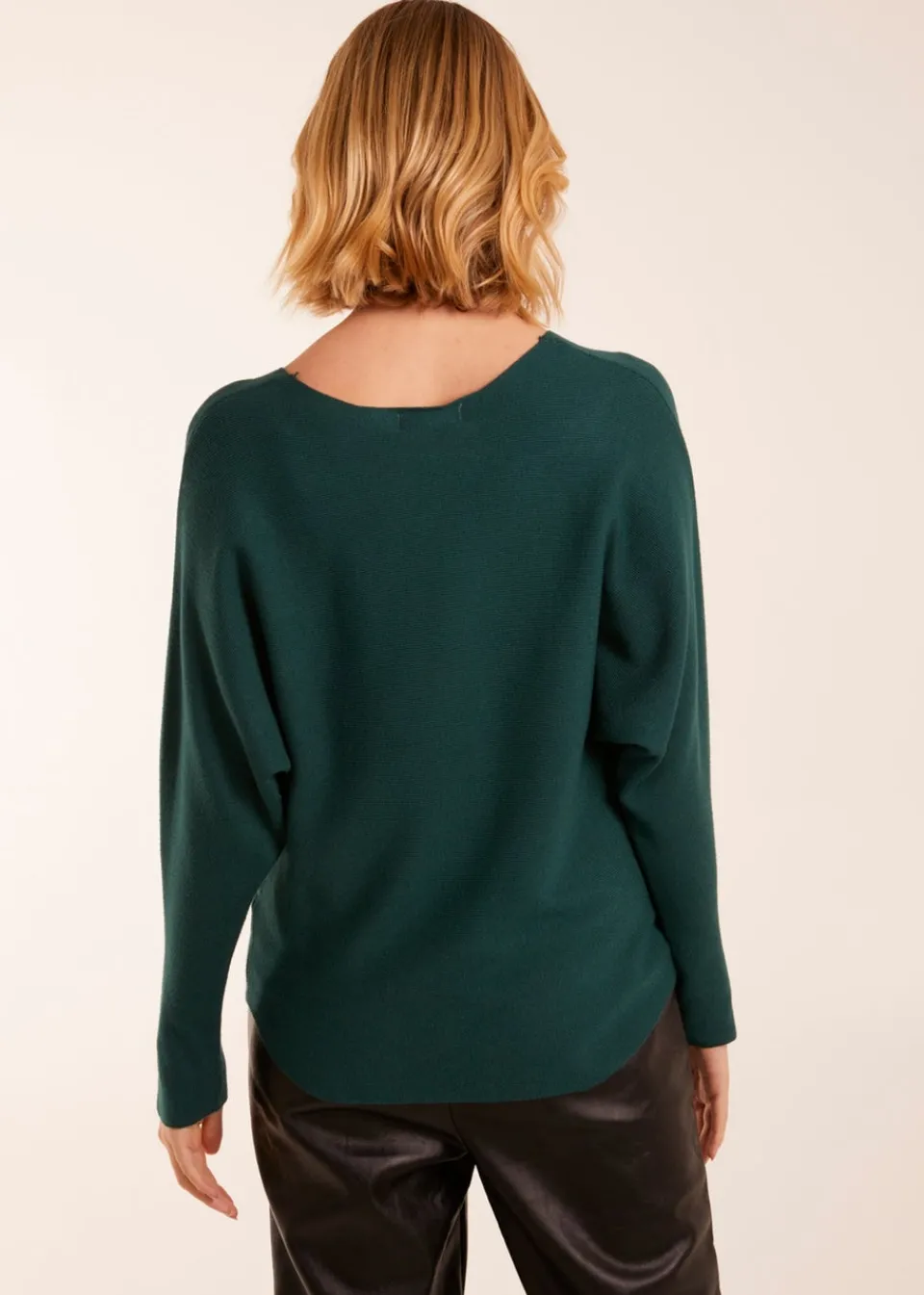 Tops>Blue Vanilla Green Diamante Star Batwing Jumper