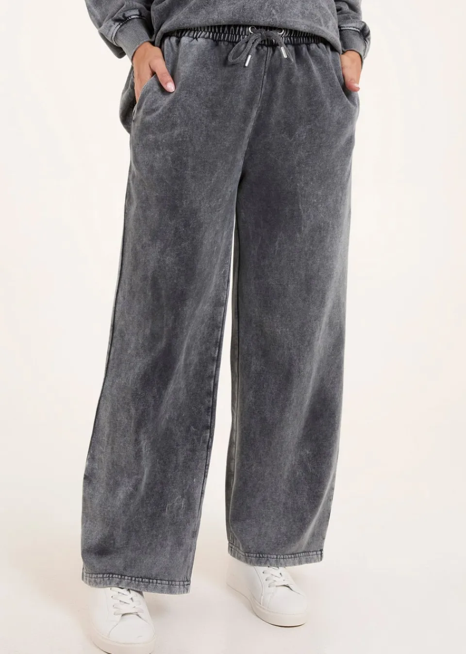 Trousers>Blue Vanilla Grey Acid Wash Straight Leg Joggers