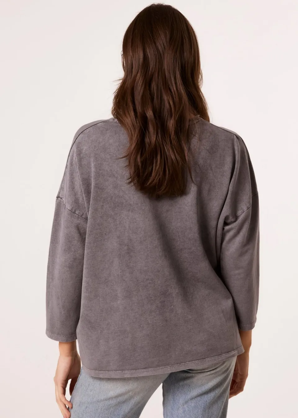 Loungewear>Blue Vanilla Grey Bow Sweatshirt