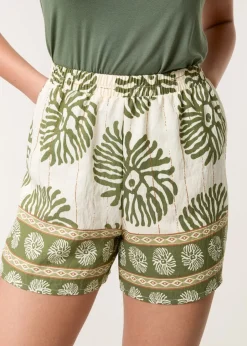 Shorts>Blue Vanilla Khaki Elasticated Shorts