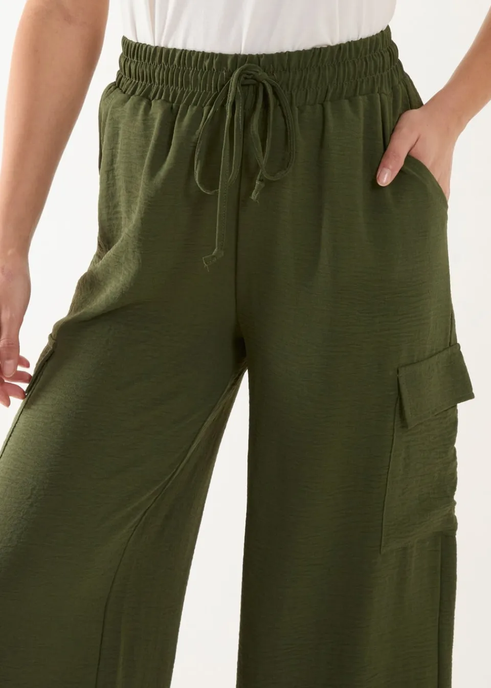 Trousers>Blue Vanilla Khaki Wide Leg Combat Trousers