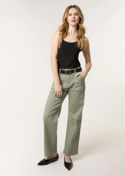 Trousers>Blue Vanilla Khaki Wide Leg Pocket Trouser