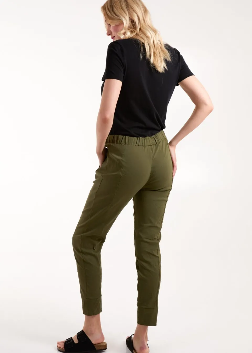 Trousers>Blue Vanilla Khaki Zip Drawstring Trousers