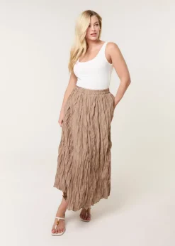 Skirts>Blue Vanilla Mocha Crinkled Texture Skirt