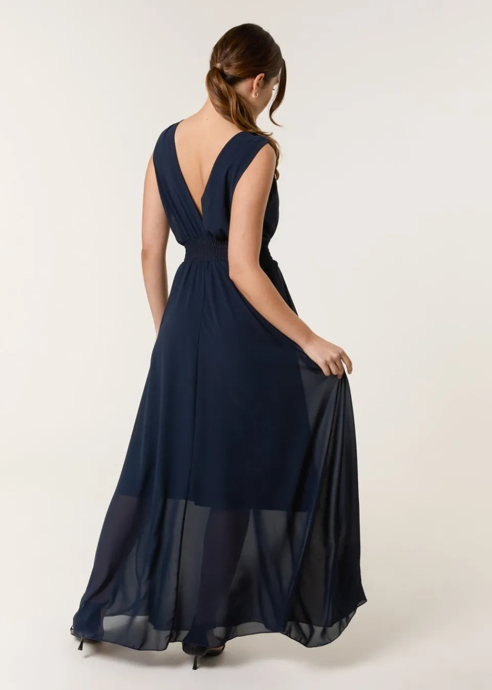 Dresses>Blue Vanilla Navy Sleeveless Wrap Front Maxi Dress