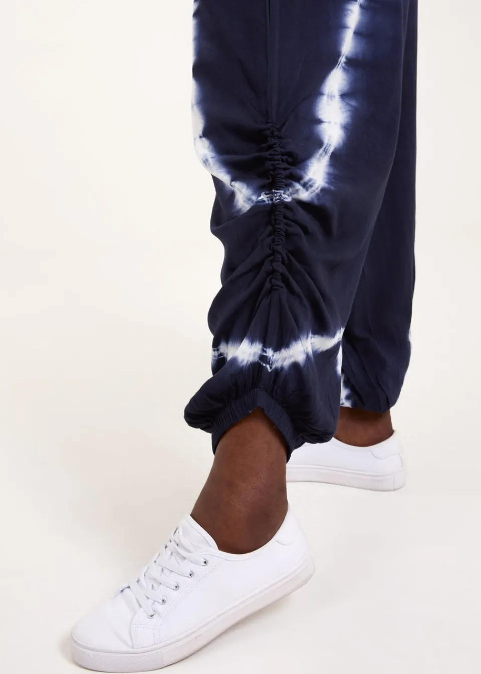 Trousers>Blue Vanilla Navy Tie Dye Ruched Harem Trousers