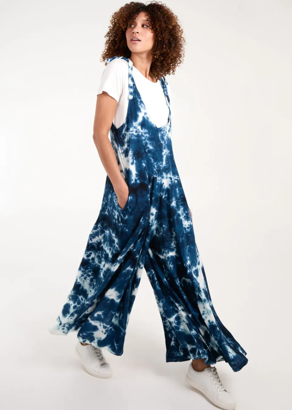 Jumpsuits & Playsuits>Blue Vanilla Navy Tie Dye Wide Leg Jumpsuit