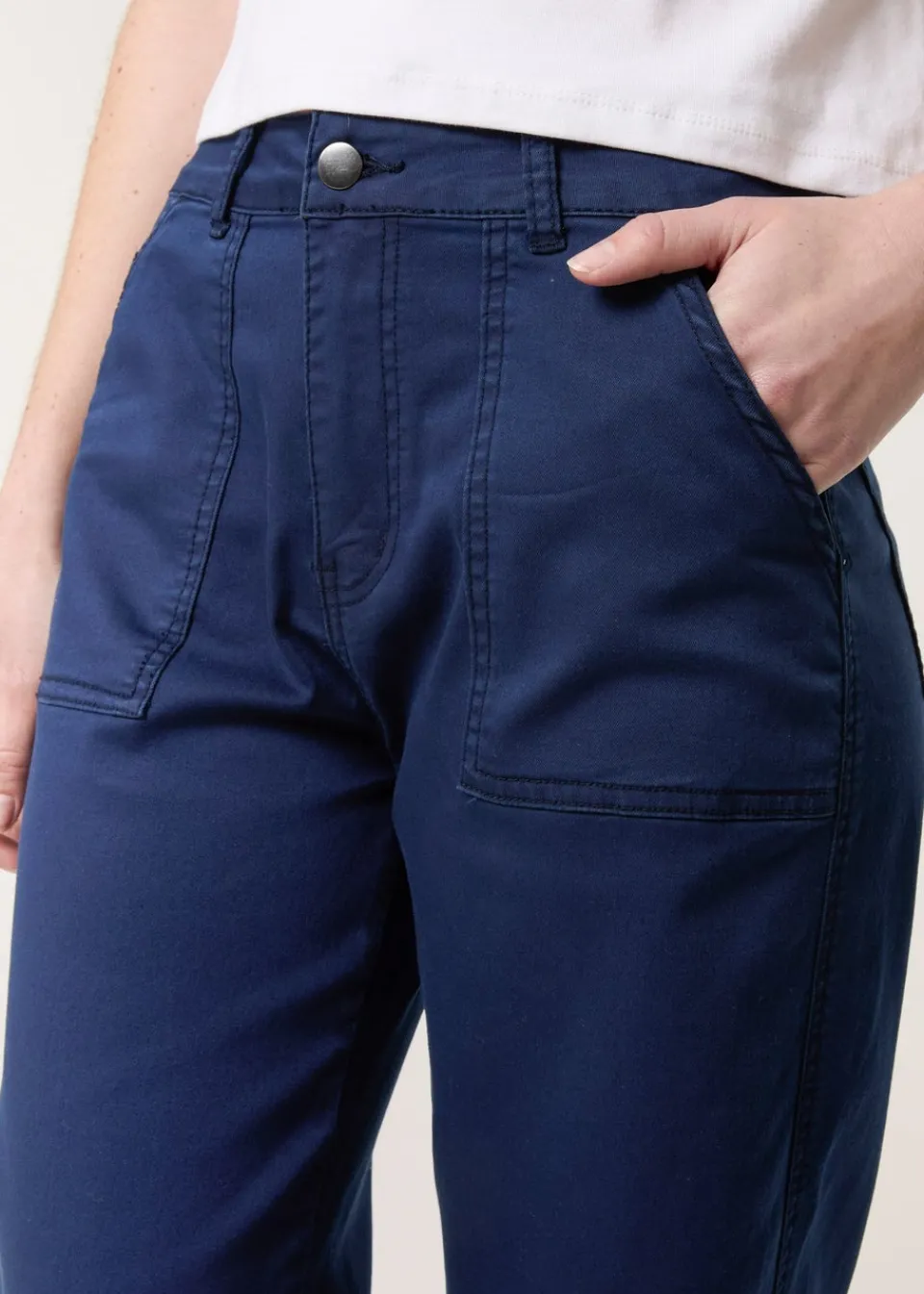 Trousers>Blue Vanilla Navy Wide Leg Pocket Trouser